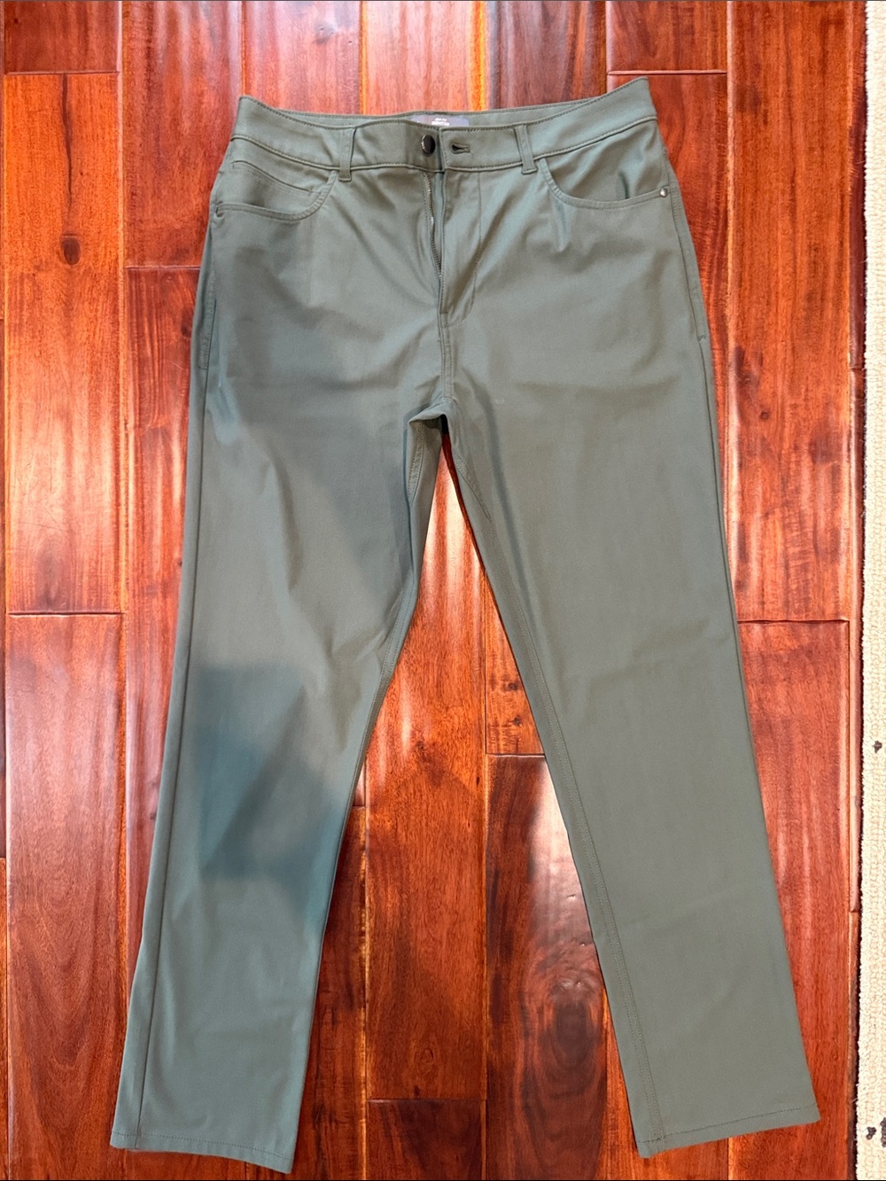 Men's Olive Green Stretch Casual Pants